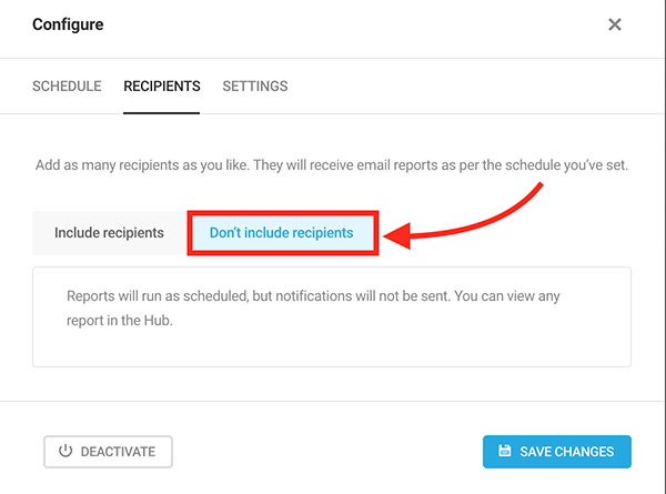 An option to not include recipients.