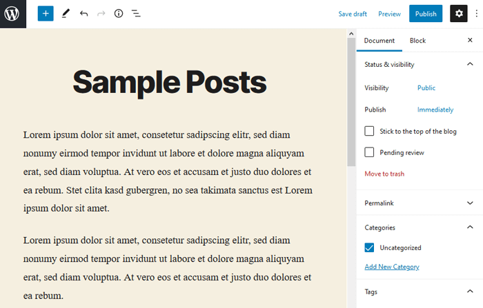 WordPress Post Editor 