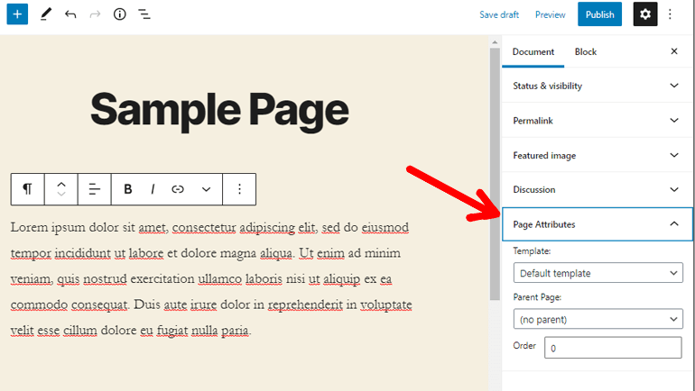 Page Attributes 