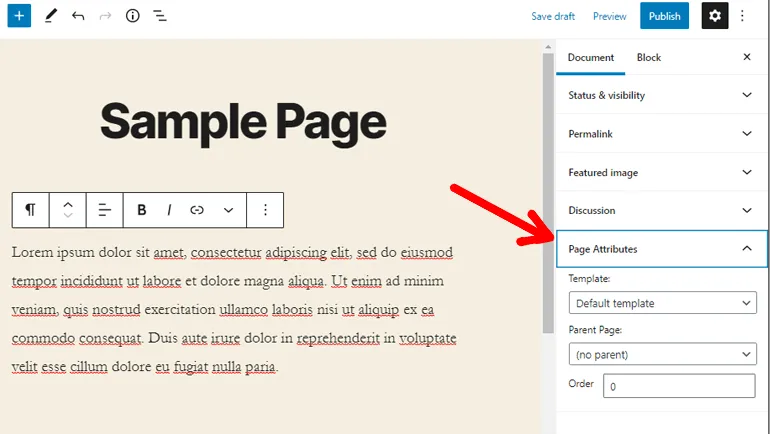 Page Attributes 