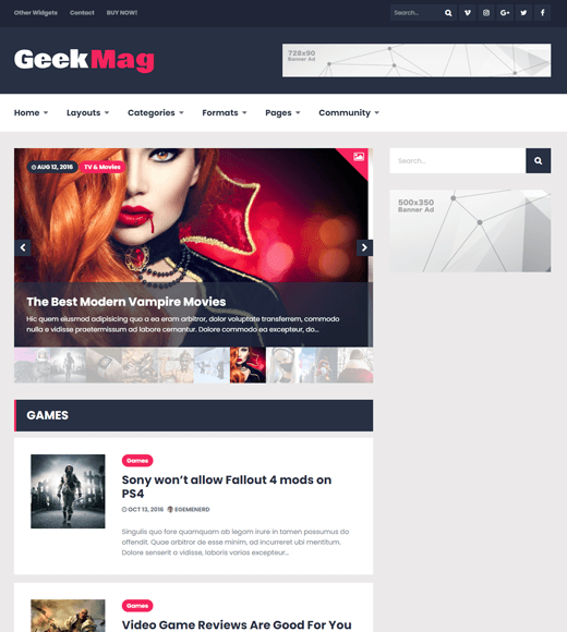 GeekMag WordPress Gaming Theme