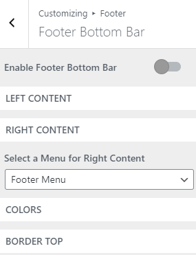 Inside Footer Bottom Bar Tab