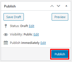 Publish Button on Right