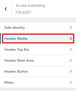 Header Media Tab