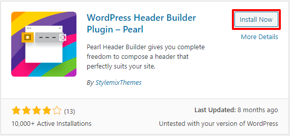 Install Pearl Header Builder