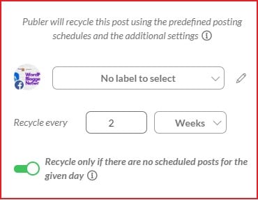 Publer recycling feature