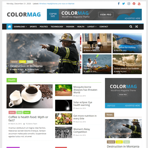 ColorMag Magazine Style WordPress Theme