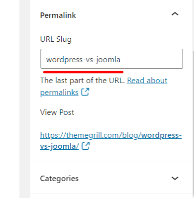 Editing Permalink in WordPress