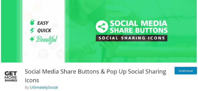 social media share buttons and pop up social sharing icons