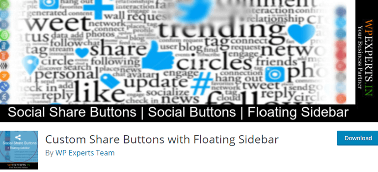Custom Share Button with Floating Sidebar 