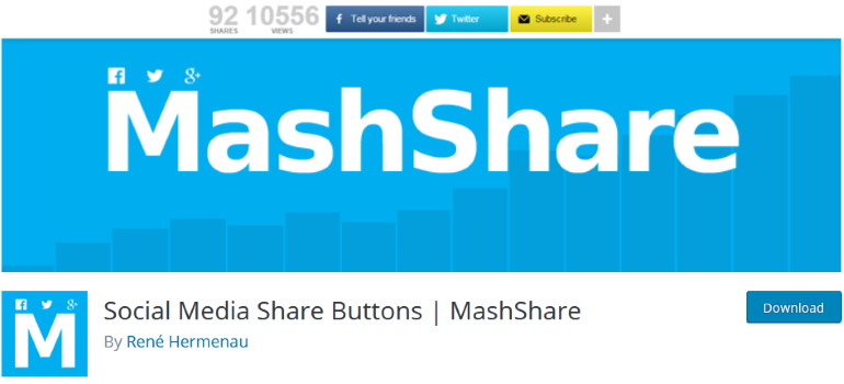 mashshare social media share button add plugin