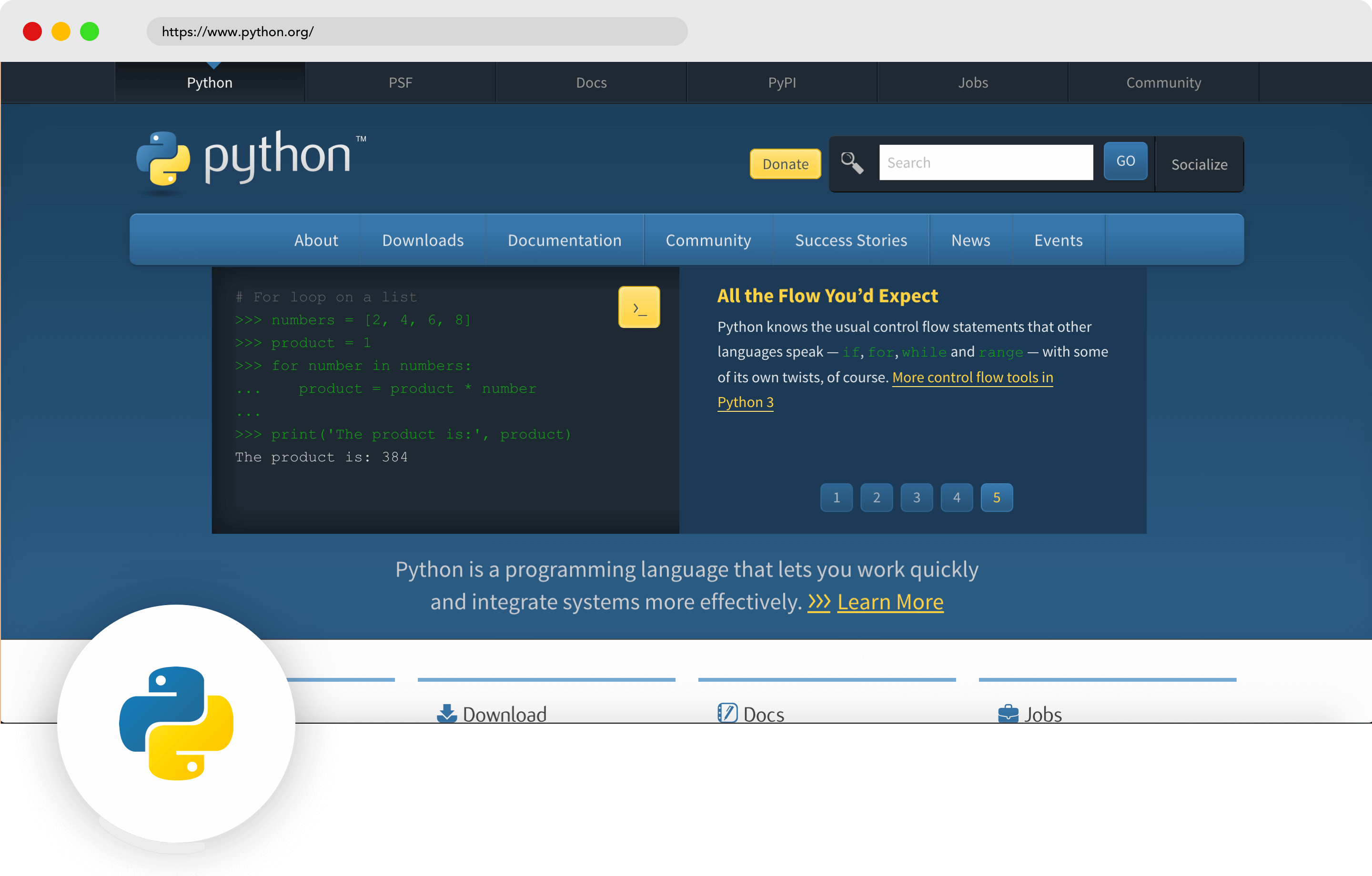 Python mobile development language