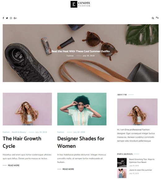 Cenote Theme for Lifestyle Blogs 