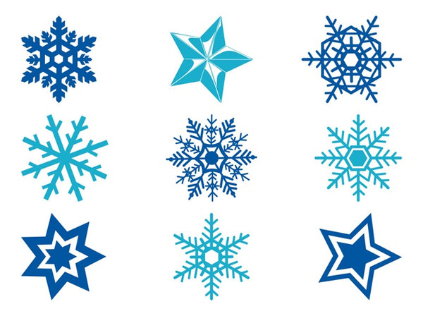 stars-and-snowflakes-free-vectors