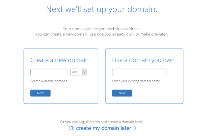 select domain for hosting