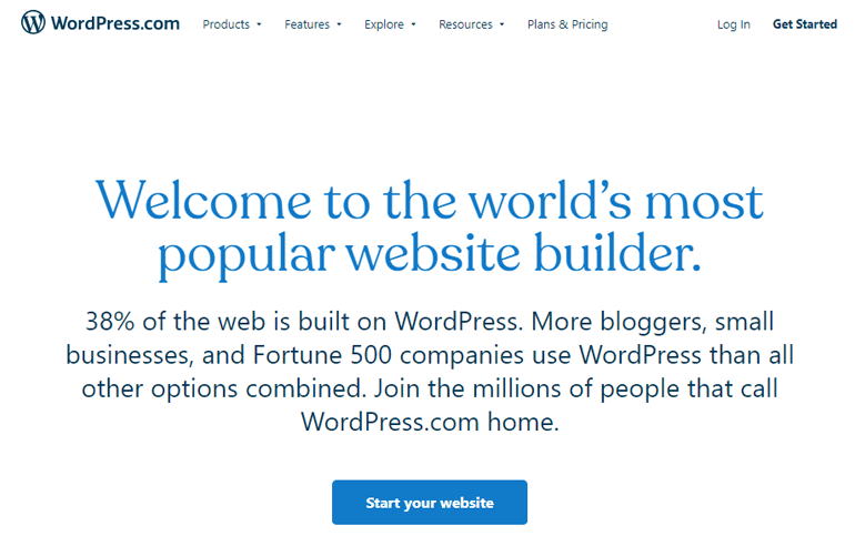 WordPress.com page How to create a WordPress website