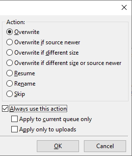 overwrite files and folders