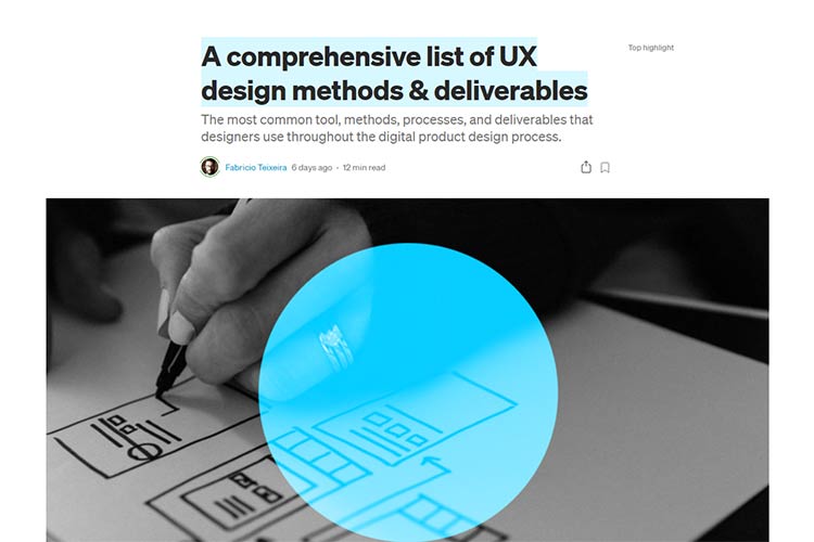 Example from A comprehensive list of UX design methods & deliverables