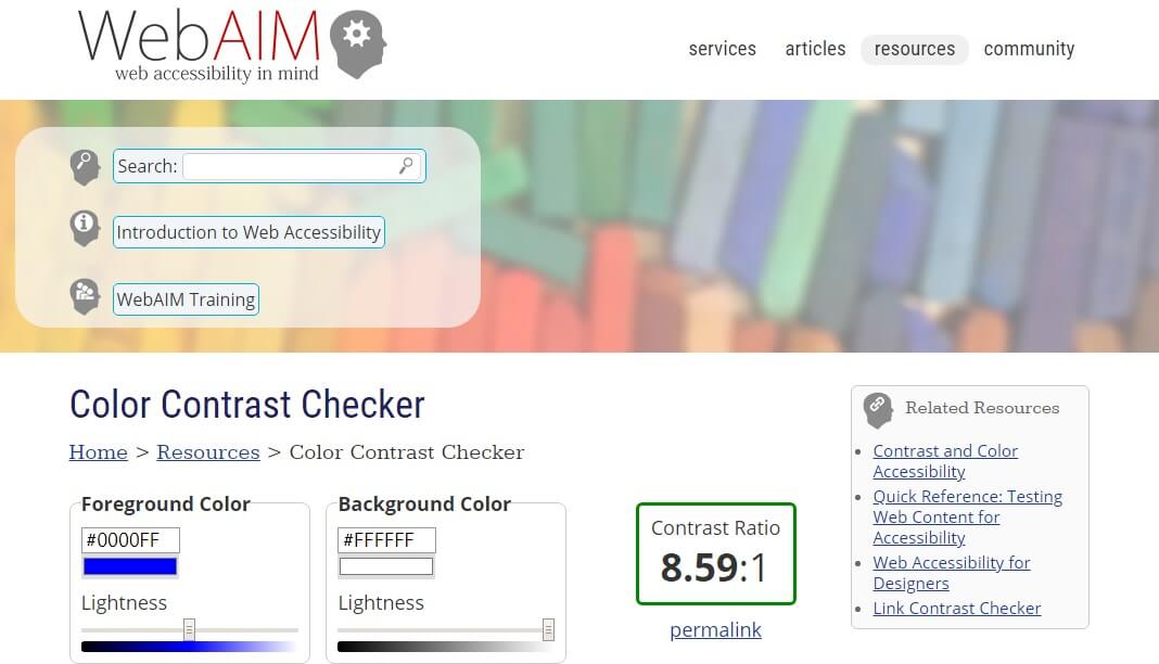 webaim - contrast checker tool