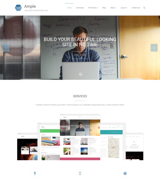 ample best free responsive themes with slider