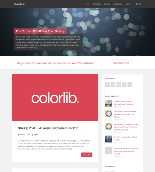 sparkling best free responsive themes with slider
