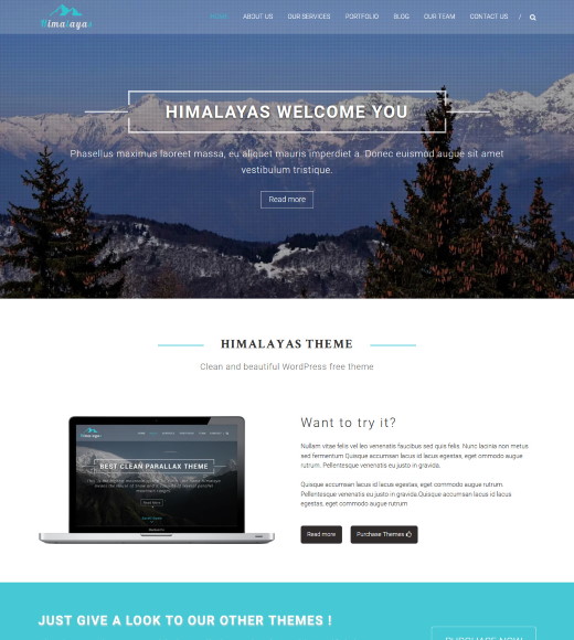 Himalayas best free responsive themes with slider