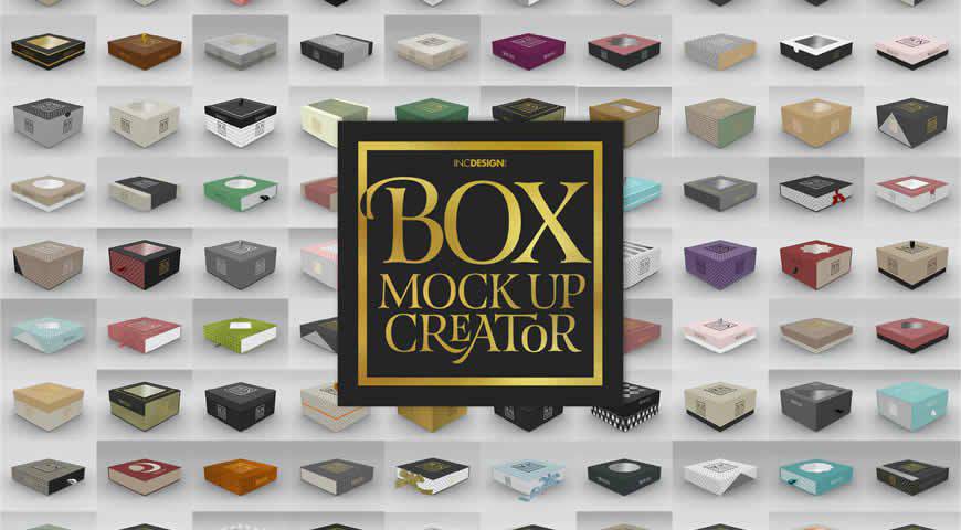 Box Creator Square Box Edition Photoshop PSD Mockup Template