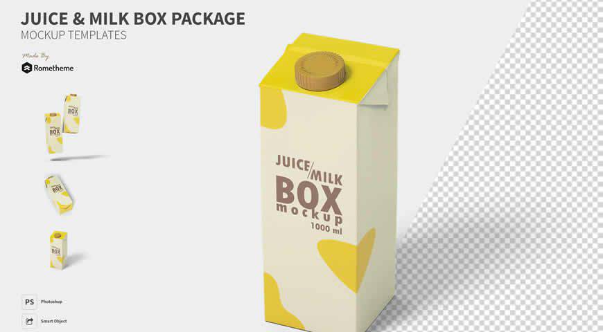 Juice Milk Photoshop PSD Mockup Template