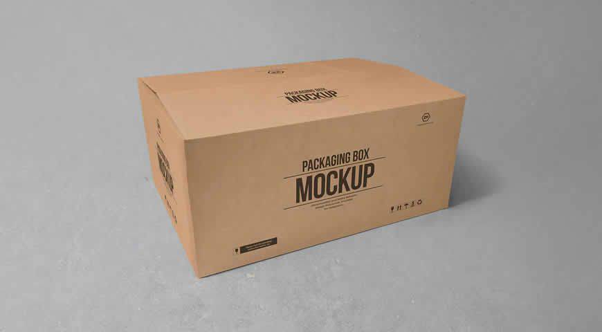 Cardboard Box Photoshop PSD Mockup Template