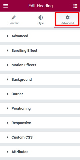 Advanced Options Elementor elementor vs divi builder 