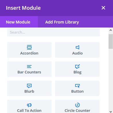 Modules Divi elementor vs divi builder 