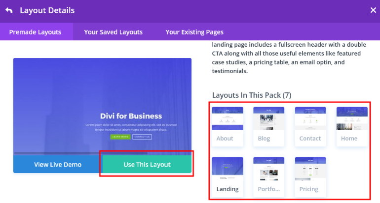 Divi Layout Details