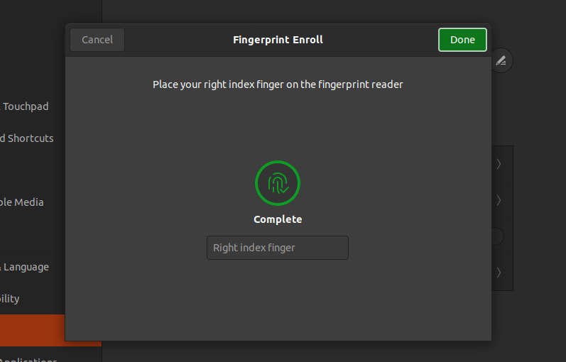 Fingerprint Added Ubuntu