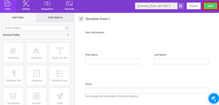 save how to create a donation form in wordpress