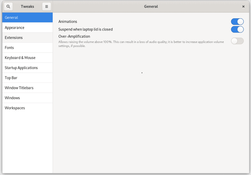 GNOME Tweaks on Fedora