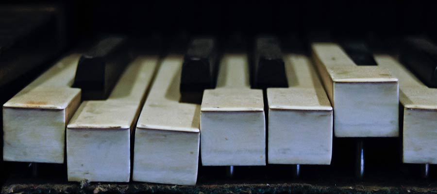 Broken piano keys.