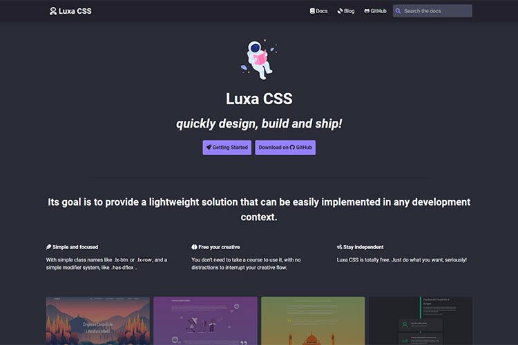 Example from Luxa CSS