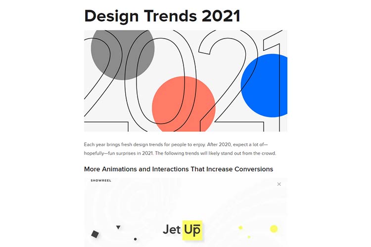 Example from Design Trends 2021
