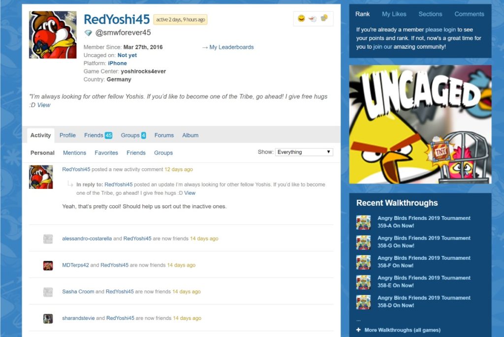 AngryBirdsNext bbPress forum examples