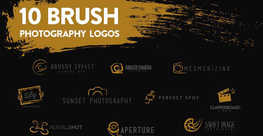 Brush Logo Templates photographer camera photography