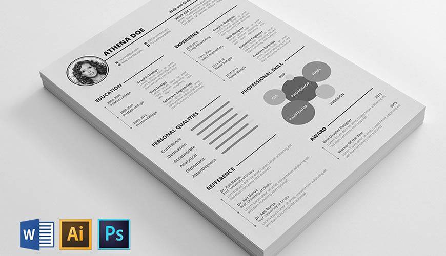 Free Resume Template InDesign Word Photoshop PSD