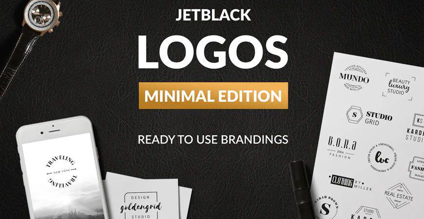 Premade Minimal logo creator kit template