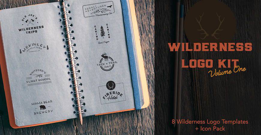 Wilderness logo creator kit template