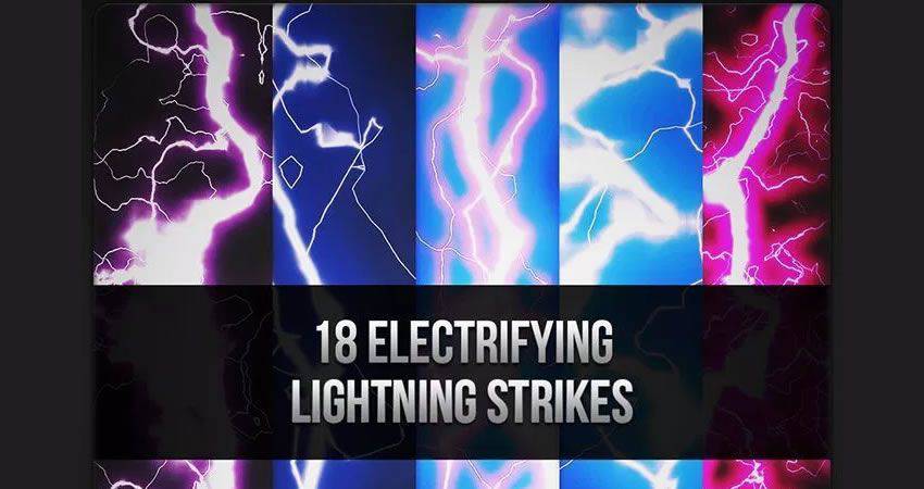 Electrifying Lightning Strikes free photoshop nature brush sets