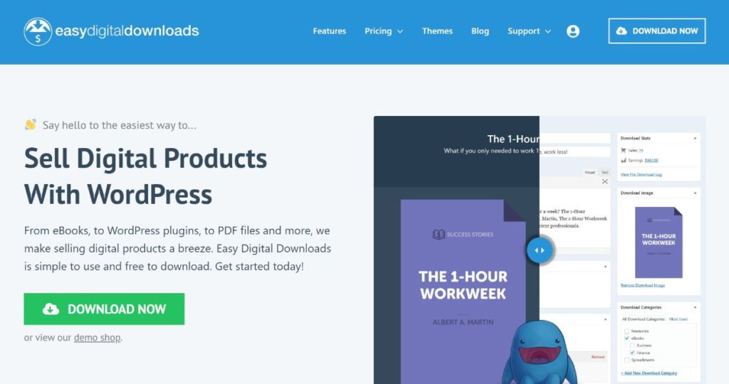 Easy Digital Downloads is a WordPress eCommerce plugin for digital products