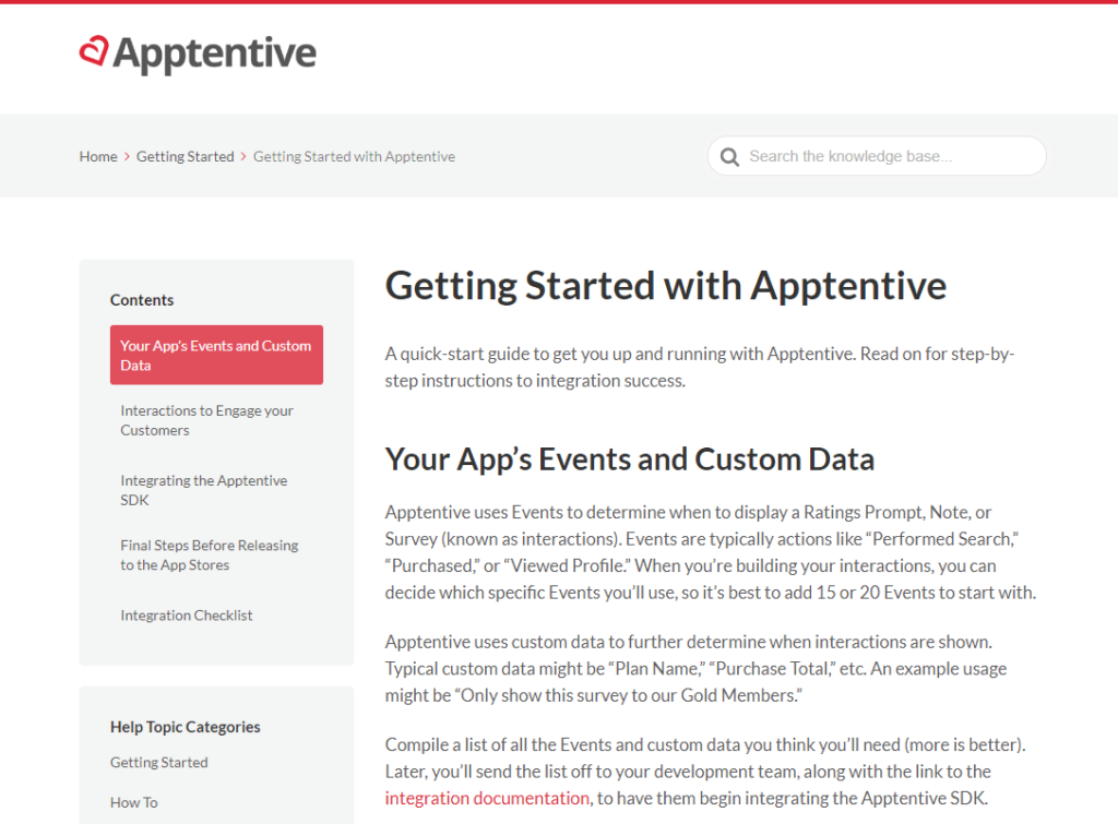 Apptentive knowledge base article