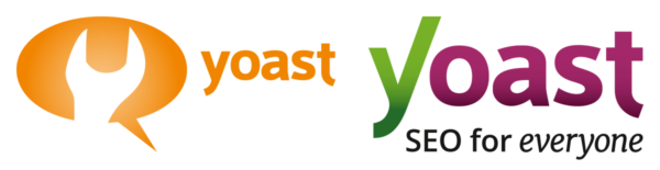 Image of the old Yoast logo and the current Yoast logo.