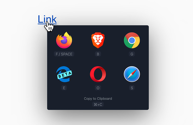 Link with contextual menu of the browser list