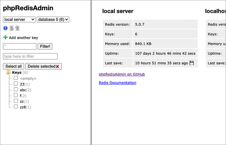 PHP Redis Admin interface