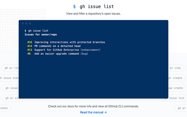 Github CLI homepage